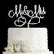 Mr and Mrs Cake Topper Bride and Groom Sign Wedding Engagement Decorations - Silver Glitter Acrylic