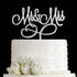 Mr and Mrs Cake Topper Bride and Groom Sign Wedding Engagement Decorations - Silver Glitter Acrylic