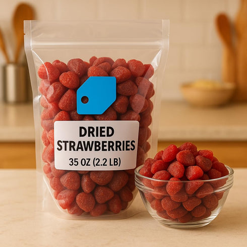 Triplenet Pricing Dried Strawberries 35 oz (2.2 lb) Sweet & Tart Fruit Snack, Gluten-Free,