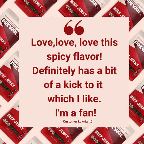 Pack Pack (5) 8 PREVAIL Beef & Turkey Jerky Variety - Low Sodium and Gluten-free! I Original Beef, Spicy, Umami