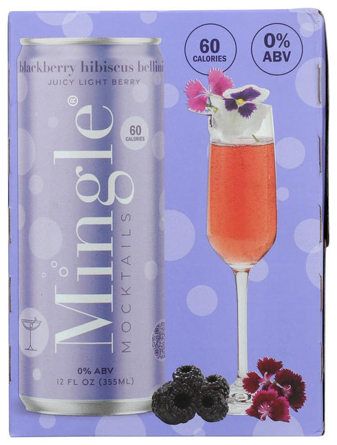 12 Oz 4 Pack Mingle, Non-Alcoholic Bellini Mocktail, Fl Cans