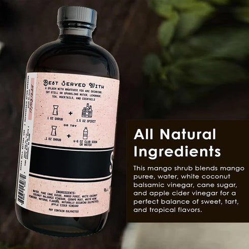 16 oz Rhoot Man Shrub Vinegar Beverage Syrup, Cocktail/Mocktail Enhancer, All Natural, Small Batch, Non-Alcoholic, Made