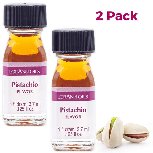 Super Strength Flavoring, Pistachio, Pack of 2, 0.125 fl oz - LorAnn Oils, Bold Natural Flavors