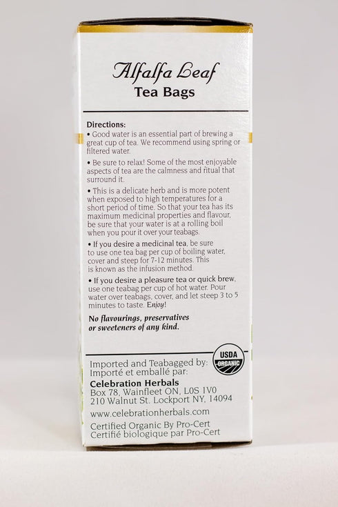 Alfalfa Leaf Tea - Certified Organic, 24 Tea Bags