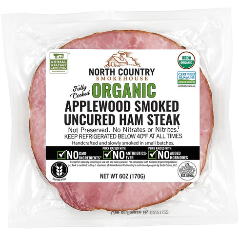 North Country Smokehouse Organic Applewood Smoked Pork Ham Steak, 6 OZ