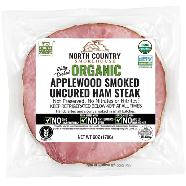 North Country Smokehouse Organic Applewood Smoked Pork Ham Steak, 6 OZ
