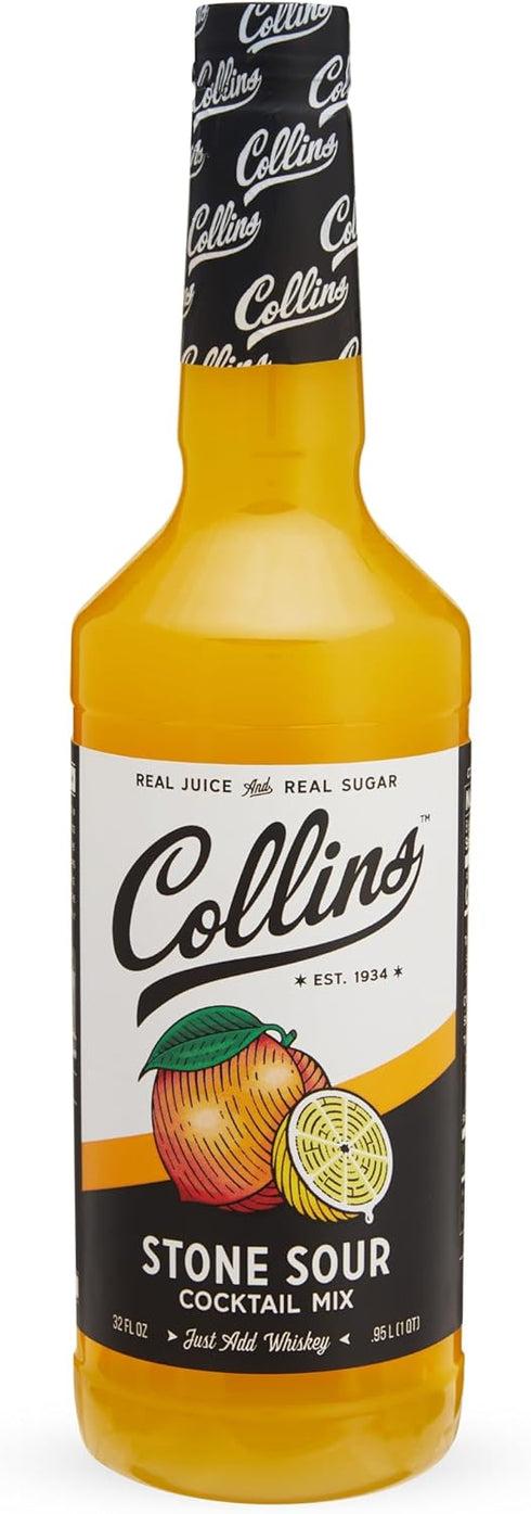 32 oz Collins Stone Sour Drink Mix | Made With Real Orange and Lemon Juice With Natural Flavors | Cocktail Recipe