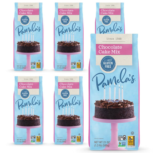 Pamela's Gluten Free Chocolate Cake Mix, Dairy Free, Kosher, 21-Ounce Bag (Pack