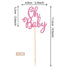 36 PCS Oh Baby Cupcake Toppers - Glitter Baby Shower Cupcake Picks Decorations for Kids Birthday Party Supplies (Pink)