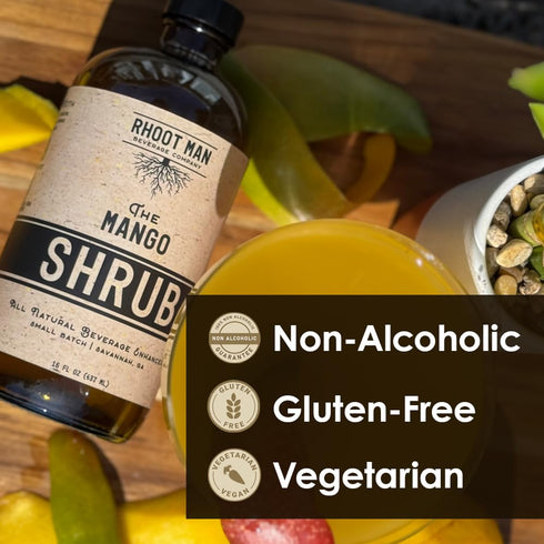 16 oz Rhoot Man Shrub Vinegar Beverage Syrup, Cocktail/Mocktail Enhancer, All Natural, Small Batch, Non-Alcoholic, Made