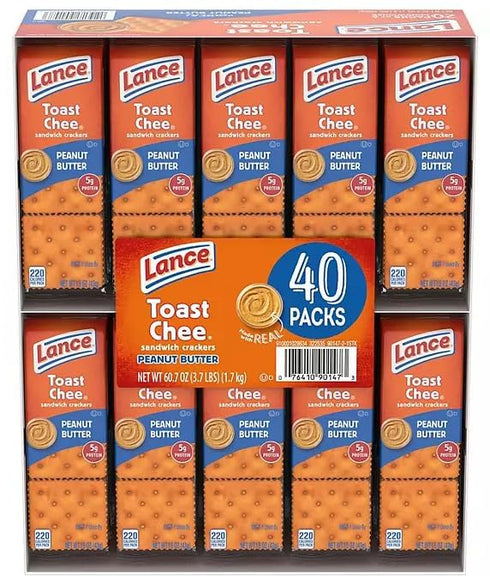 Generic Lance Toast Chee Peanut Butter Sandwich Crackers, (40 Count) Bulk Box