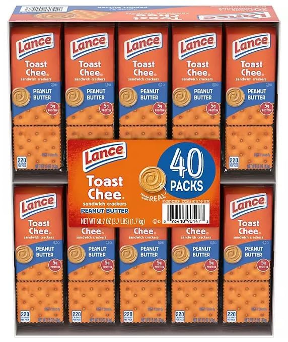 Generic Lance Toast Chee Peanut Butter Sandwich Crackers, (40 Count) Bulk Box