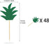 48PCS Pineapple Cupcake Donut Cake Toppers, Cute Picks for Summer Tropical Hawaiian Party Cake Decorations