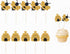 50 Pack Bee Cupcake Toppers, Glitter Bumble Bee Birthday Party Decor