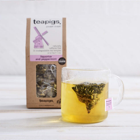 50 Count, (5422) teapigs Liquorice and Peppermint Tea Bags Made With Whole Leaves, Sweet, liquorice, mint