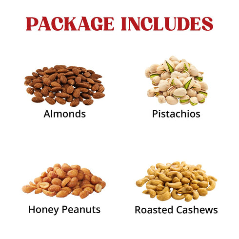 4 Easter Nuts gift Basket of Cravings Gourmet Nuts Collection, Premium Mixed Nut Gift Box, Sectional Easter Gift