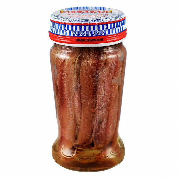 Gus Sclafani Fine Italian Imports Fillets of Anchovies in Pure Olive Oil Jars 3.35 Oz Nt Wt