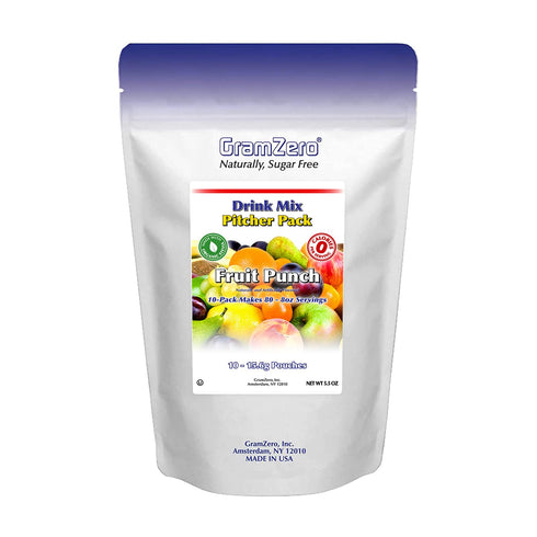 GramZero Fruit Punch, Sugar Free Drink Mix, Pitcher Pack - Zero Calorie, Stevia Sweetened