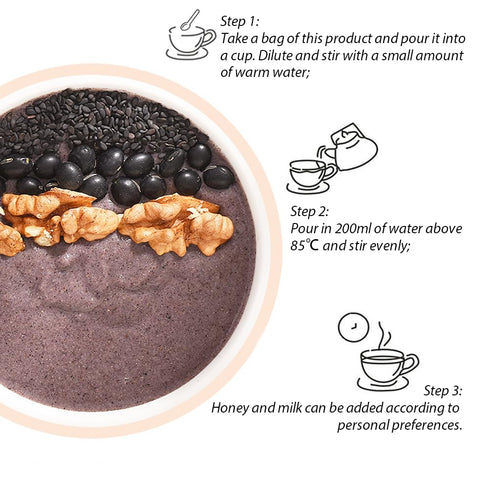 SIJIYUNLI 500g/17.63oz -Hand Grinding Black Sesame Paste Breakfast, black sesame sauce, sesame powder