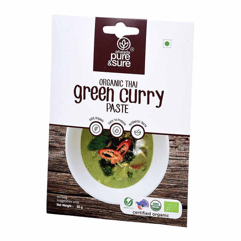 50gm Pure & Sure Organic Thai Green Curry Paste | Kitchen Curry Paste | Vegetarian, Non GMO, No Preservatives |