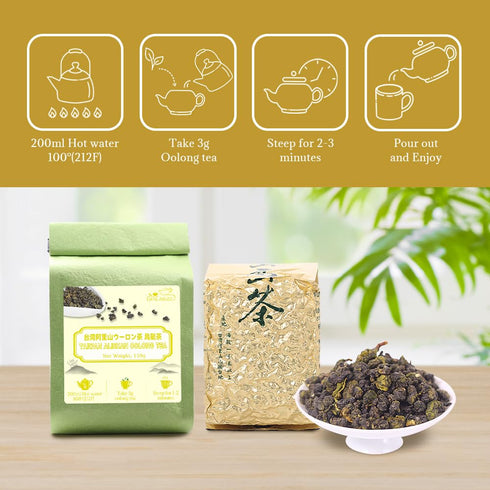 LWXLJMJZC Taiwan Alishan Jin Xuan Oolong Tea with Creamy Flavor - Loose Leaf (75 cups) 150g/5.3oz