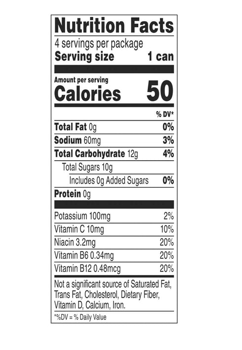 V8 8.4 Oz 4 Count +Energy Sparkling Healthy Energy Drink, Natural Energy from Tea, Orange Pineapple, Can