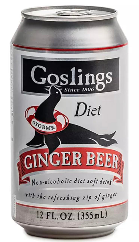 Goslings 12 oz (24) Diet Ginger Beer Cans of fl Each | Ginger Beer Sugar Free For Moscow Mule And Mixers For Alcoholic