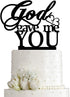 God Gave Me You Wedding Cake Topper, Party Decoration (Black)