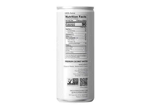 10.8 (Pack 12) Once Upon A Coconut Cocout Water + Watermelon, Gluten Free & Non-GMO, Fluid Ounce