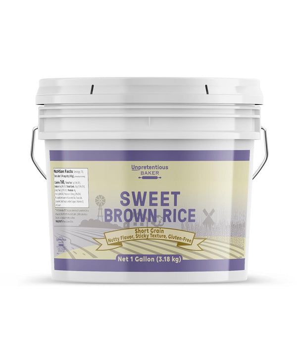 Unpretentious Sweet Brown Rice, 1 Gallon, Gluten-Free, Brown Glutinous Rice, Soft &