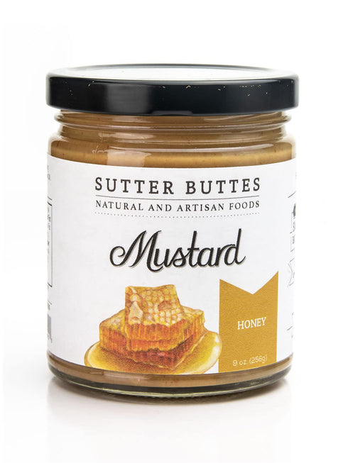 Sutter Buttes 4 Gourmet Mustard Trio Gift Box - Honey, Jalapeno Whiskey & Amber Beer Mustards - Ounce Jar of Each