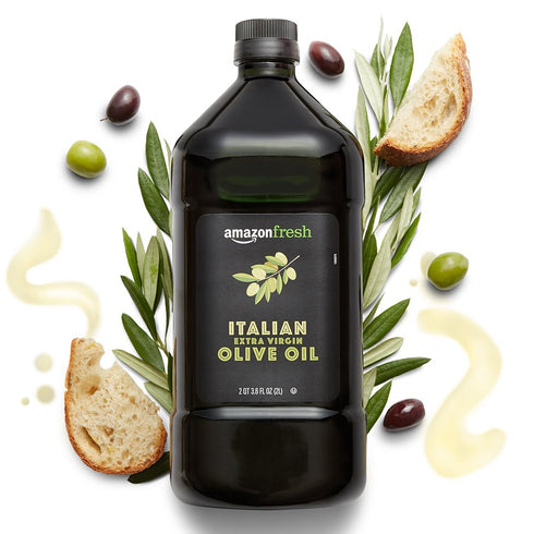 Amazon Fresh , Italian Extra Virgin Olive Oil, Cold Pressed, for Cooking, 2 Liter