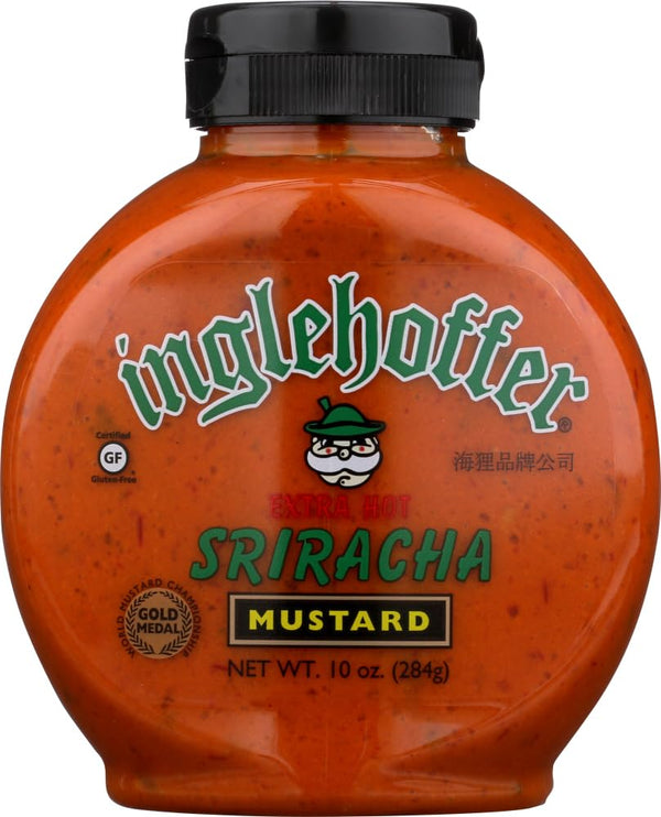 Inglehoffer Extra Hot Sriracha Mustard (10 oz Squeeze Bottle)