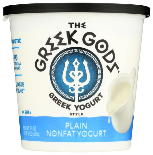 Greek Gods Non Fat Plain Greek Yogurt, 24 Ounce -- 6 per