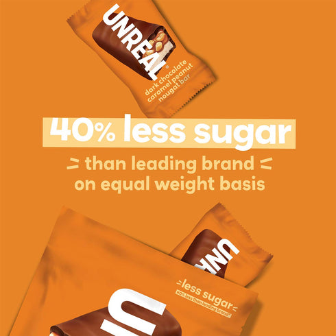 (1 70% 3.4oz UNREAL Dark Chocolate Caramel Peanut Nougat Bars Bag), Organic Ingredients, Fair Trade, Non-GMO, No Corn