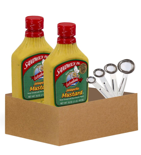 GROVE Jalapeno Mustard 2x Mustard Sndwch Pal Jalapeno, 16 OZ. Bundle with Stainless
