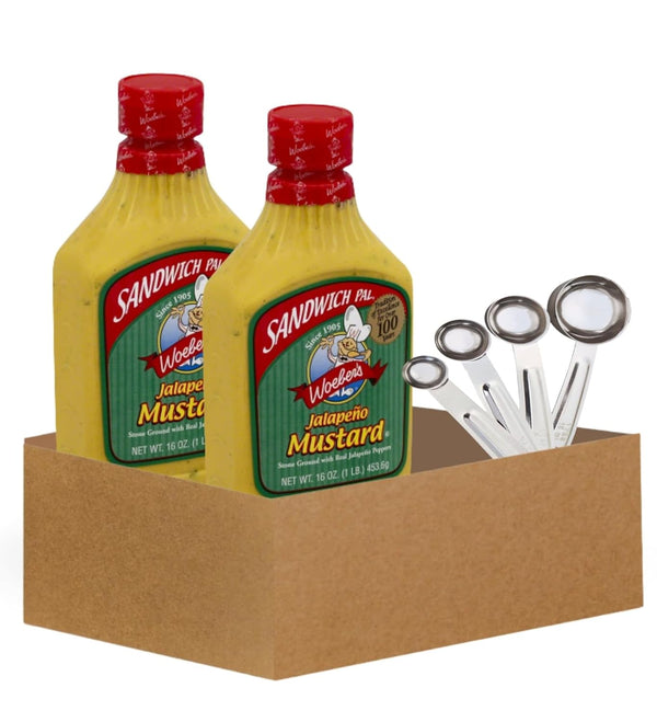 GROVE Jalapeno Mustard 2x Mustard Sndwch Pal Jalapeno, 16 OZ. Bundle with Stainless