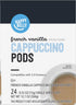 2.0 24 Count, 12.7 Happy Belly Cappuccino Coffee Pods Light Roast Compatible with K-Cup Brewers, French Vanilla