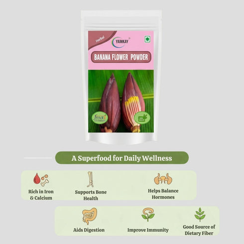 100% (300 Yamkay Musa | Organic Banana Flower Powder | Vazhaipoo Powder | Rich in Fiber | Gluten-Free, Vegan Superfood