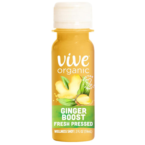 Immune Immunity 2 Oz (Pack 12) Vive Organic Support Ginger Shot, Cold-Pressed Ginger Root & Organic Juice, Gluten Free