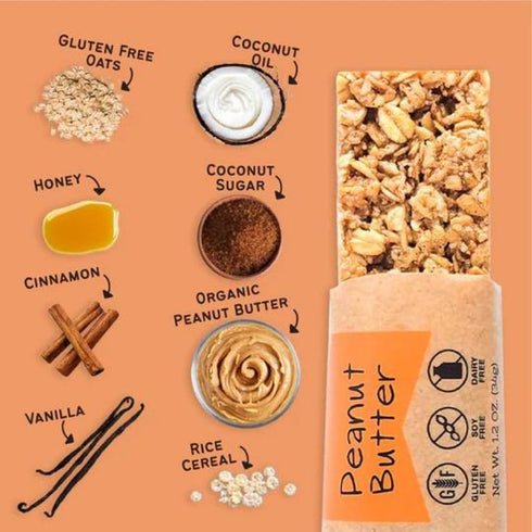 The Gourmet Granola 12 Pack Gluten, Dairy, & Soy Free Peanut Butter Granola Bar | | Workout Snack | Made in Omaha, NE |