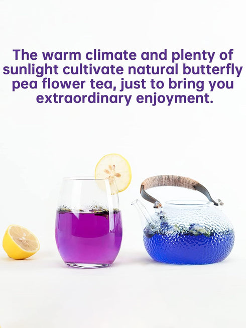 1.76 Oz TeeLux Butterfly Pea Flower Tea, Non-GMO, Pure Natural Butterfly Pea Tea, Premium Dried Butterfly Pea Flower
