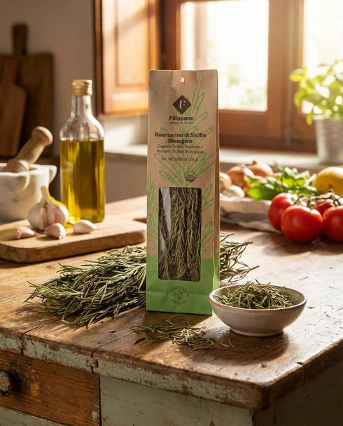 25 (0.88 oz), FILIPPONE - Organic Dried Rosemary leaves g Herb Spices, Rosmarino Mazzetto
