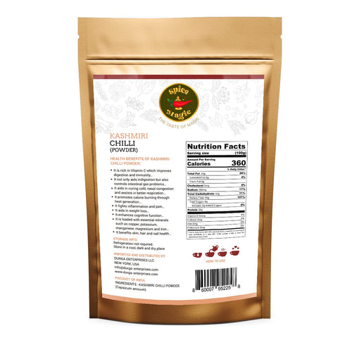 Spice Magic Ground Spices ~ 100% Pure, Aromatic & Natural I Gluten-Free I Non-GMO I Indian Origin (7oz (200g), Kashmiri Chilli Powder)
