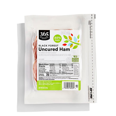 365 by Whole Foods Market , Ham Black Forest Ultra Thin Sliced, 6 Ounce