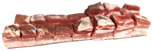 Amba's Quality Cured Products 32oz (2 lbs) Pack Raw Pork Belly (Skin On), Net Weight Vacuum Bag, Ideal