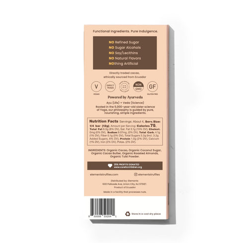 50g (Pack 2) Elements Truffles Filter Coffee Flavoured Dark Chocolate Bar| Ayurvedic, Vegan & Gluten Free | No Refined