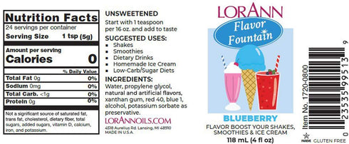 LorAnn Blueberry Flavor Fountain, 4 oz Bottle