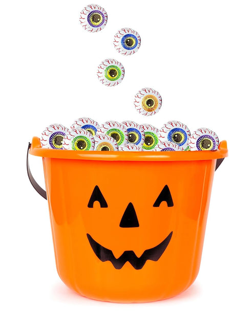 (2 Halloween Peanut Butter Spooky Eye Balls, Trick-Or-Treat Party Bag Fillers, Individually Wrapped in Multi-color Eye