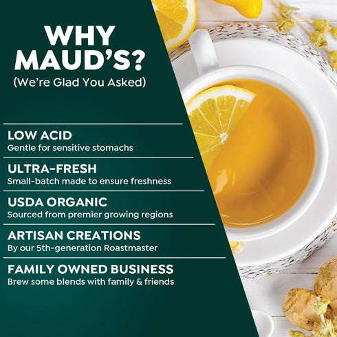 Maud's Organic Passion Green Tea Pods, 24 ct, Recyclable Single Serve Tea Pods Compatible with Keurig K Cups Maker